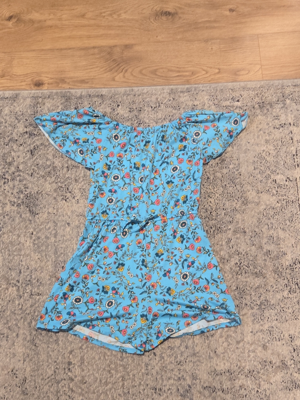 Blue Floral Off-Shoulder Romper